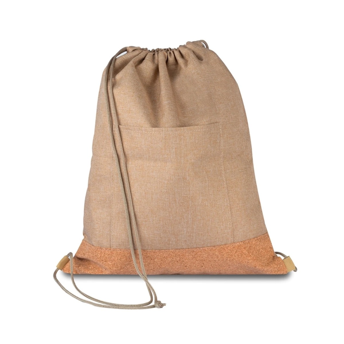 Sacochila bege com bolso frontal